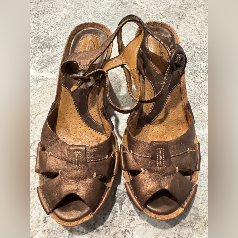Clarks Artisan Alameda Bronze Leather Sandals